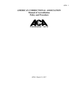 Manual of Accreditation Policy and Procedure