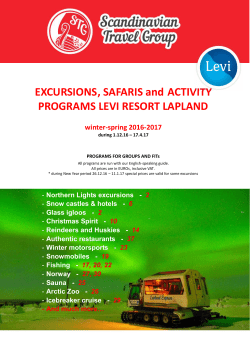 EXCURSIONS, SAFARIS and ACTIVITY PROGRAMS LEVI