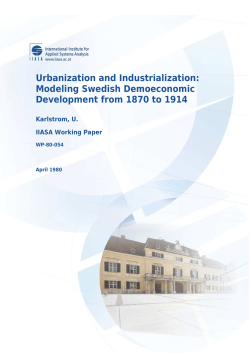 Urbanization and Industrialization: Modeling Swedish