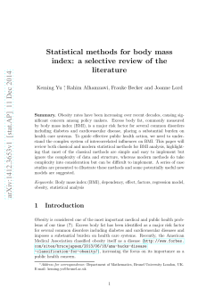 Statistical methods for body mass index: a selective review of the