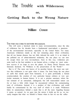 The Trouble with Wilderness