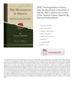 The Huguenots in France: After the Revocation of the Edict of