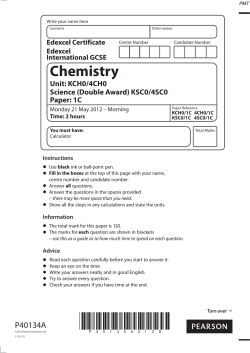 June 2012 QP - Paper 1C Edexcel Chemistry IGCSE