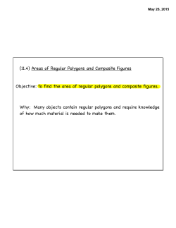 To find the area of regular polygons and composite figures. Wh