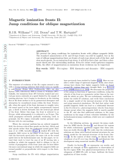 Magnetic ionization fronts II: Jump conditions for oblique