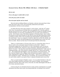 Byron: His Affinity with Joyce &ndash; A Kindred Spirit