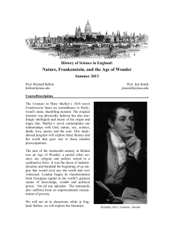 Nature, Frankenstein, and the Age of Wonder
