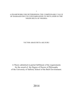 A Thesis submitted in partial fulfilment of the requirements for the