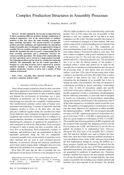 Complex Production Structures in Assembly Processes