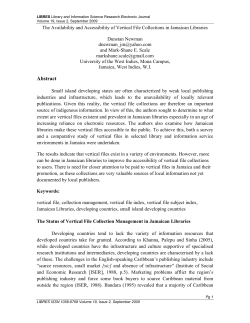 The Status of Vertical File Collection - LIBRES e