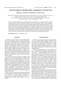 One-pot Syntheses of Metallic Hollow Nanoparticles of Tin and Lead