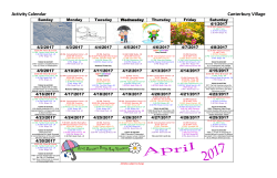 April Activity Calendar