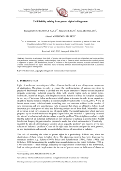 Civil liability arising from patent rights infringement