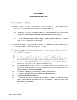 Samoan Reserved Power Trusts