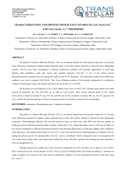 Characterization and Photoluminescence Studies of CaF2