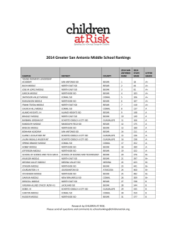 2014 Greater San Antonio Middle School Rankings