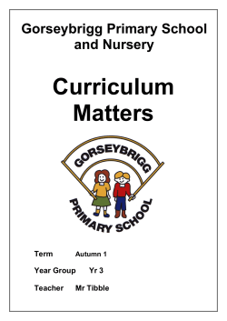 Autumn 1 - Gorseybrigg Primary School