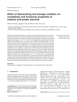 Effect of debranching and storage condition on crystallinity