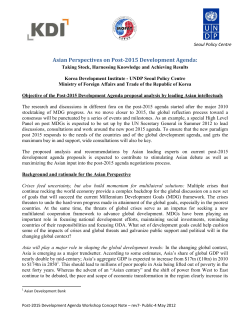 Asian Perspectives on Post-2015 Development Agenda