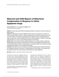 Maternal and Child Reports of Behavioral Compensation in