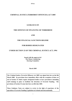 CRIMINAL JUSTICE (TERRORIST OFFENCES) ACT 2005