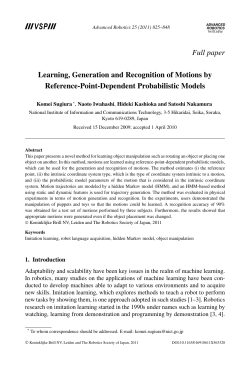 Full paper Learning, Generation and Recognition of Motions by