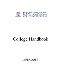 The College Counseling Handbook 2016