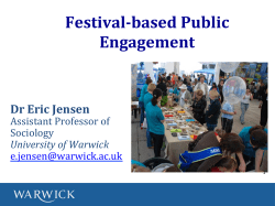 Festival-‐based Public Engagement