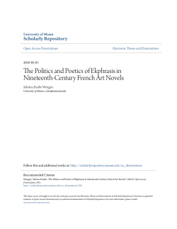 The Politics and Poetics of Ekphrasis in Nineteenth
