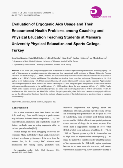 Evaluation of Ergogenic Aids Usage and Their Encountered Health