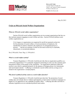 FAQs on 501(c)(4) Social Welfare Organizations