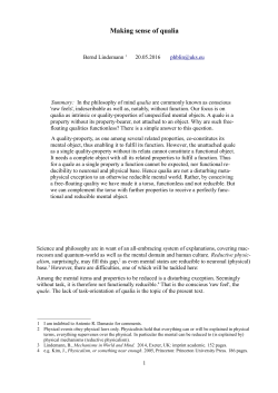 Making sense of qualia