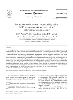 Ice nucleation in nature: supercooling point (SCP) measurements