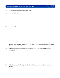 Parabolas in Vertex Form