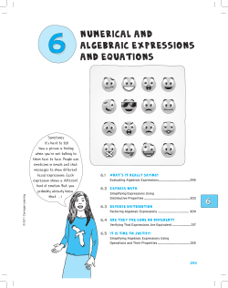 Numerical and Algebraic Expressions and Equations