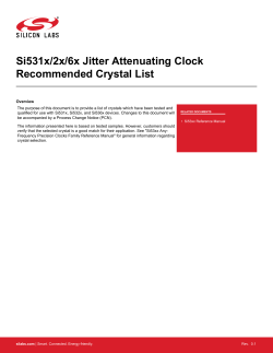 Si531x/2x/6x Jitter Attenuating Clock Recommended