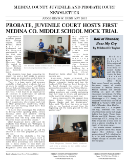 PROBATE, JUVENILE COURT HOSTS FIRST MEDINA CO. MIDDLE