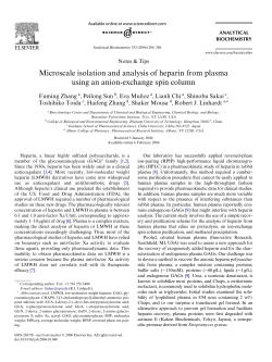 Microscale isolation and analysis of heparin from plasma using