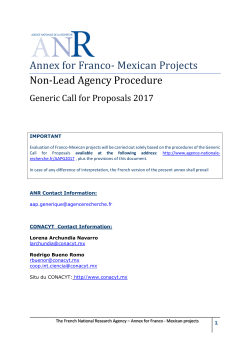 Annex for Franco-Mexican Projects