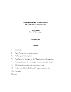 Decentralization and Supranationality: The Case of the