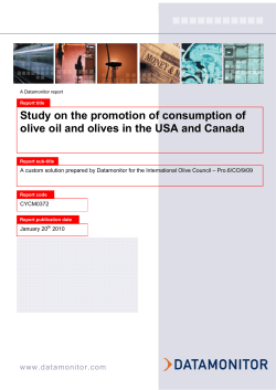 Study On The Promotion Of Consumption Of olive oil And olives