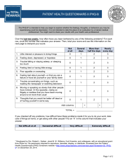 Patient Health Questionnaire-9 (PHQ-9)
