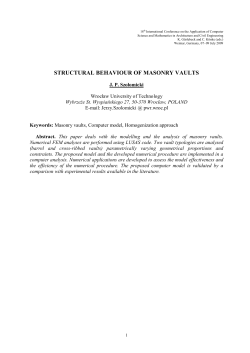 STRUCTURAL BEHAVIOUR OF MASONRY VAULTS