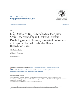 Life, Death, and IQ - EngagedScholarship@CSU