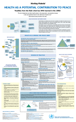 health as a potential contribution to peace