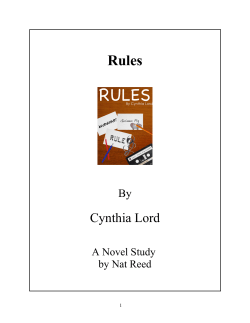 Cynthia Lord - Reed Novel Studies