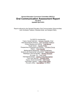 Oral Communication Assessment Report