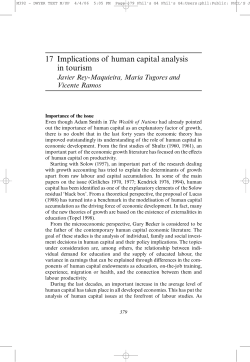 17 Implications of human capital analysis in tourism