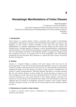 Hematologic Manifestations of Celiac Disease