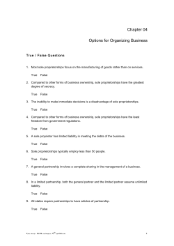 Chapter 04 Options for Organizing Business